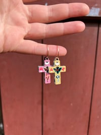 Image 1 of ‘Rose of The Desert’ Comfort Cross Painted Earrings
