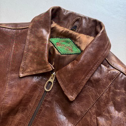 Image of 1990s Heavyweight Leather Cropped Jacket, Size Large