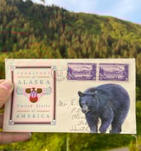 Image 1 of Bear on vintage Alaska envelope.