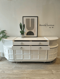 Image 9 of Large Mid Century Luxury Sideboard Nathan | Curved Teak Sideboard White