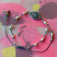 Image 2 of evil eye and pearl s bracelet