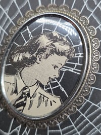 Image 3 of Vintage Brooches-  1940s engravings page & preserved spider webs - 6