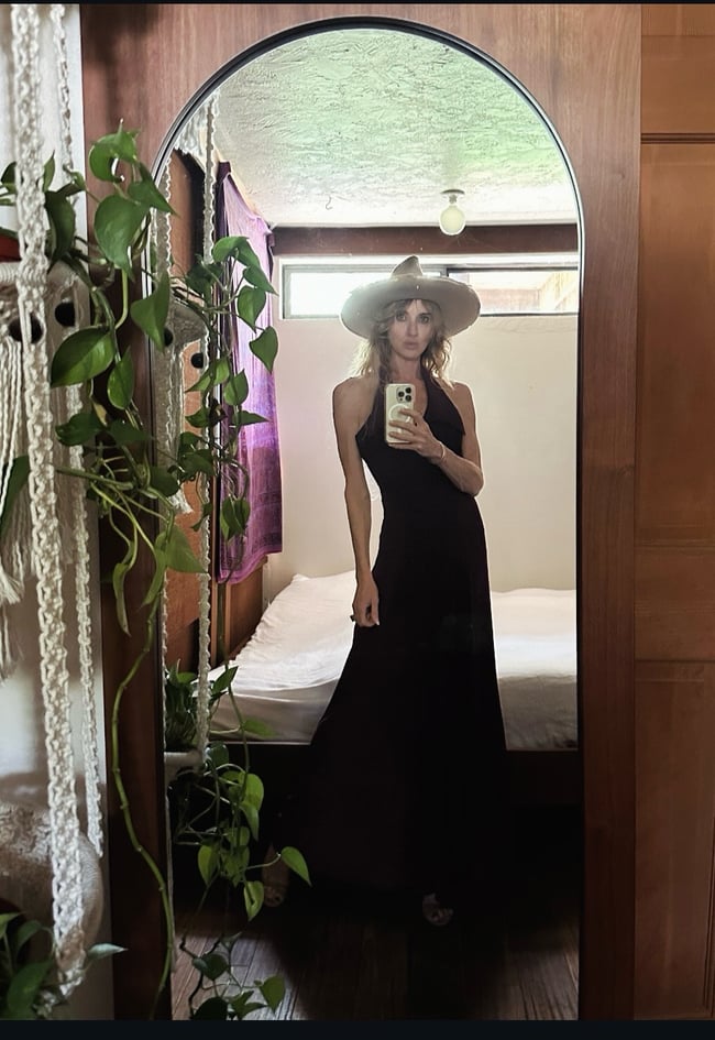 late 1960s BIBA London plum ombre halter dress maxi