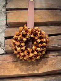 Image 1 of Blomsterkrans rosegold/kobber m/lyngfarget sløyfe  - TinaTing 