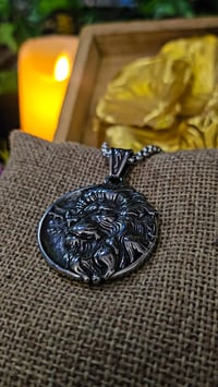 Image 4 of 👑The Armored Kingdom Lion of the Iron Pride Necklace-Stainless Steel-Detailed Lion Head Design