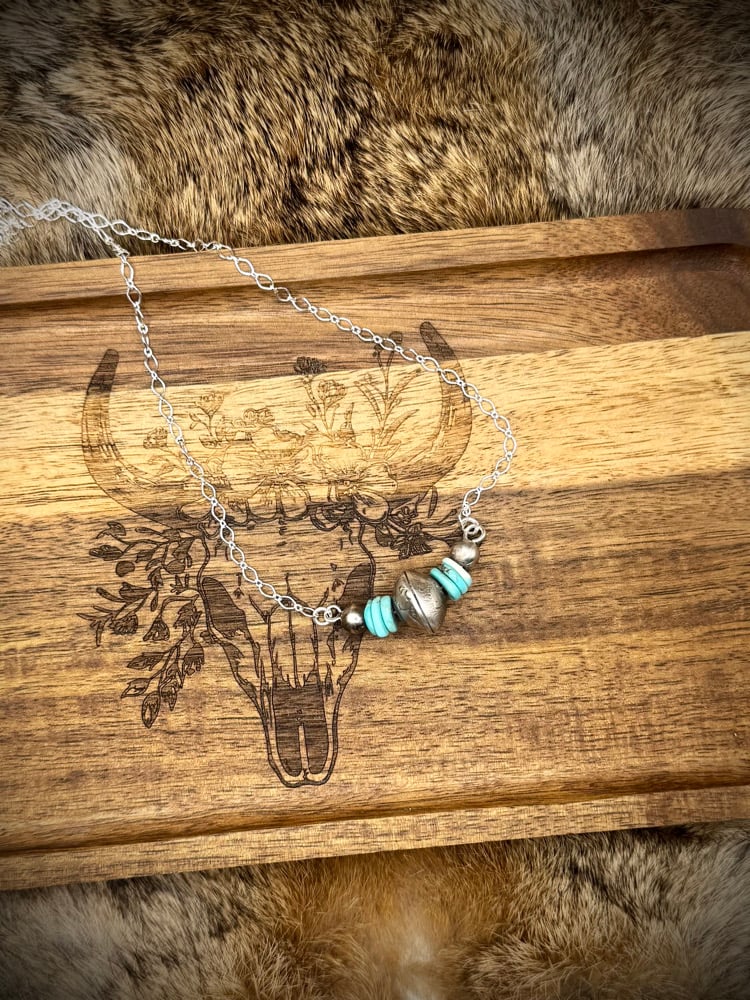 Image of Mercury Dime & Kingman Necklace 🩵🤍