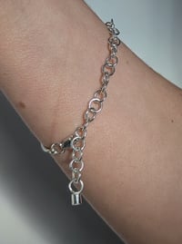Image 4 of Sterling Silver Single Bar + Handmade Chain Bracelet 