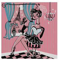 Image 2 of Fru Fru in Paris Full Size Diamond Painting by Miss Fluff