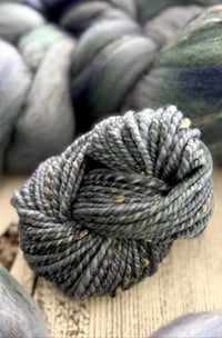 Image 5 of Rain Cloud, on Spindelicious Tweed: 89% Shaniko Wool/6% Acrylic/5% Rayon