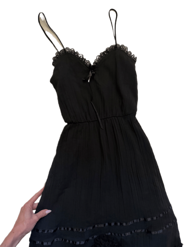 70s gothic western gauze voile sundress dress