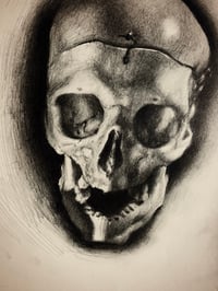 Image 3 of Sketchbook Drawing of a Skull - Drawn at 35,000 Feet, High in the Midnight Sky