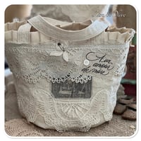 Image 1 of vintage french lace bucket bag 