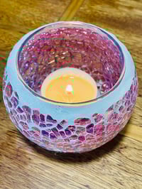 Image 1 of Mosaic Crackle Tealight Jar