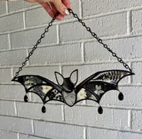 Image 3 of Pressed flower bat -black & white 