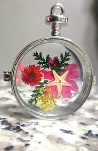 Image 1 of Pressed flower &starfish pendant.