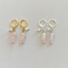 'pearly pink fish' huggie hoop earrings