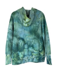 Image 7 of S/M Pocket Hoodie Pullover in Cool Watercolor Ice Dye