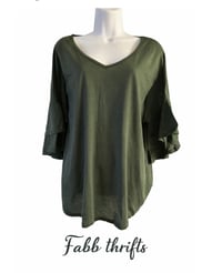 Image 2 of New 2X Jennifer Lawrence Layered Sleeve top #571*8