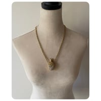 Image 5 of Fossilized Coral and Solid Brass Vessel Necklace 