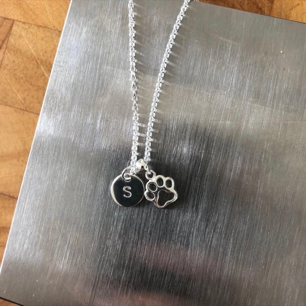 Image of Sterling Silver Paw Necklace