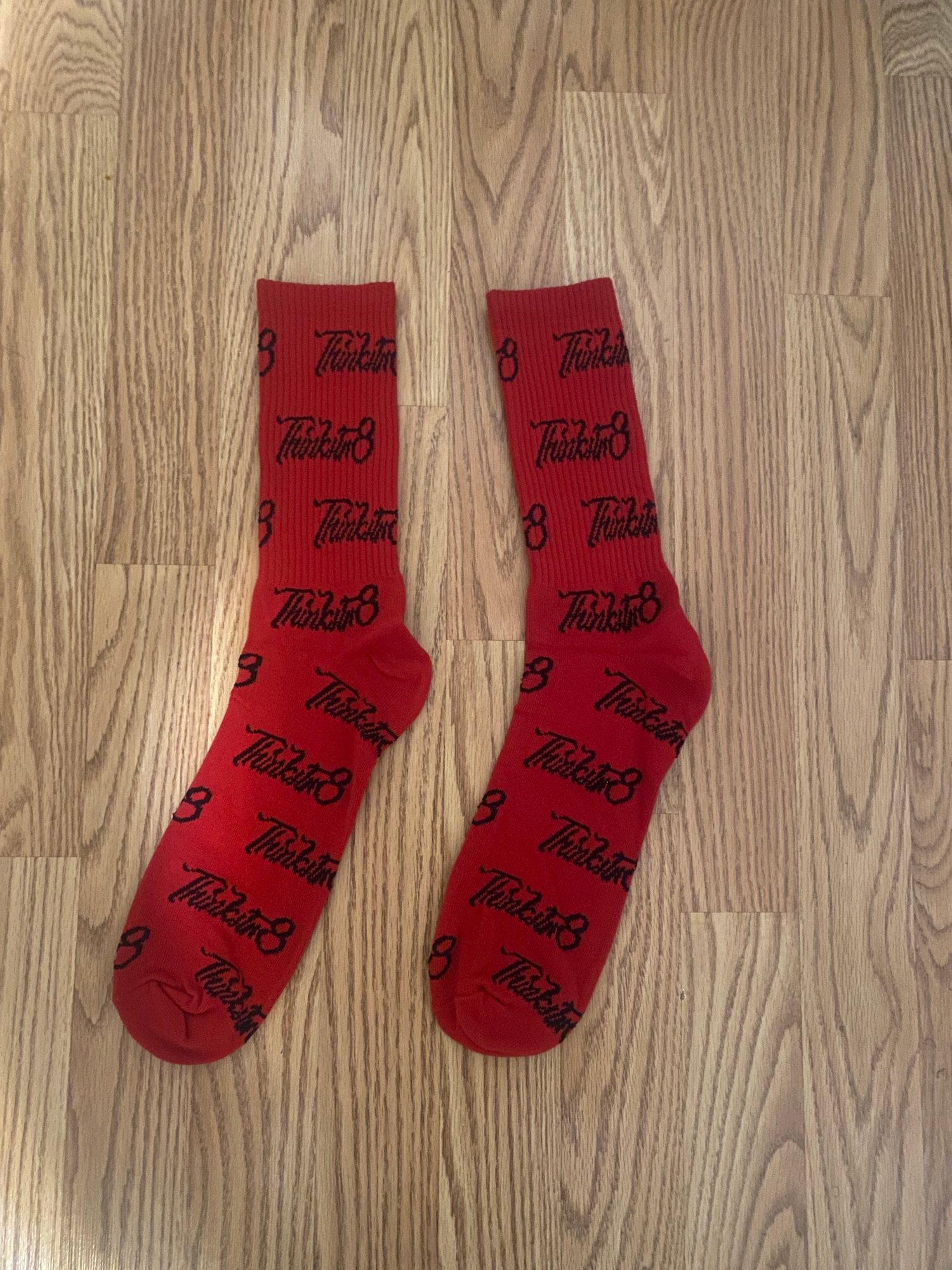 Image of Scattered Logo Socks (Red)