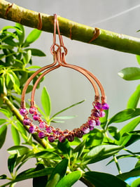 Image 1 of Amethyst Hoop Earrings