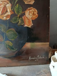Image 3 of Ancienne peinture bouquet de roses 