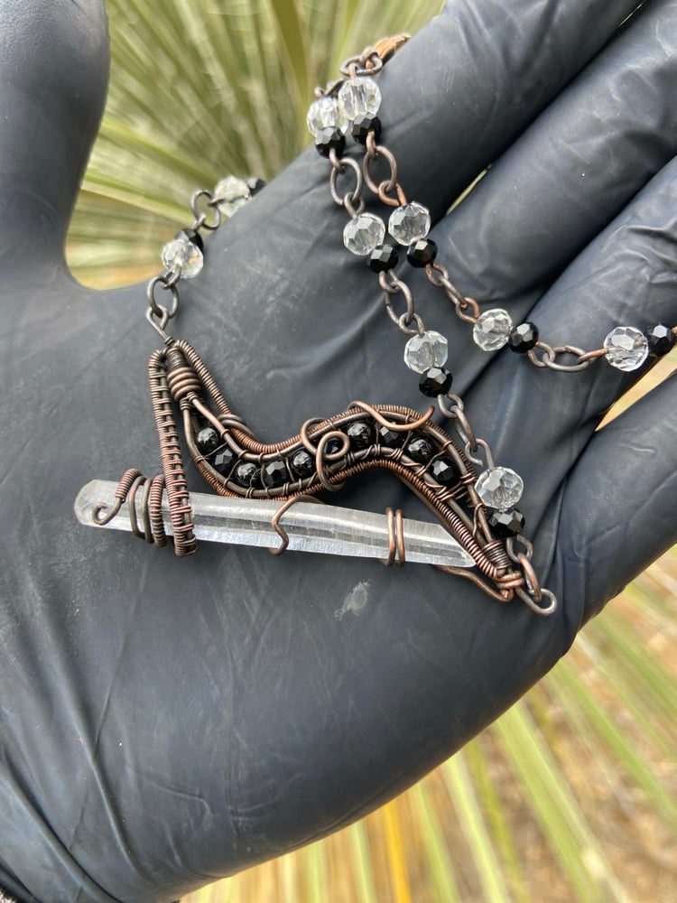 Image of Obsidian x Clear Quartz  