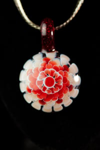 Image 2 of Red Tones Dotstack Pendant 