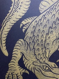 Image 2 of 'CRAWLER' Blockprint (Special Gold New Years Edition)