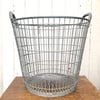 French vintage galvanised metal basket