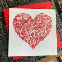 Image 3 of Valentine Card floral heart