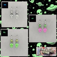 Image 1 of Glow-in-the-Dark Alien Earrings