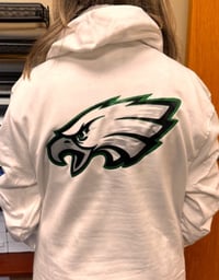 Image 1 of White hoodie with eagles logo 