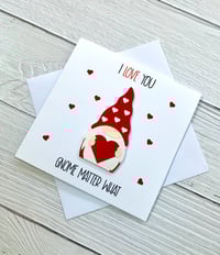 Image 2 of Handmade Gonk Love Anniversary Card - Cute Gonk Design for Couples