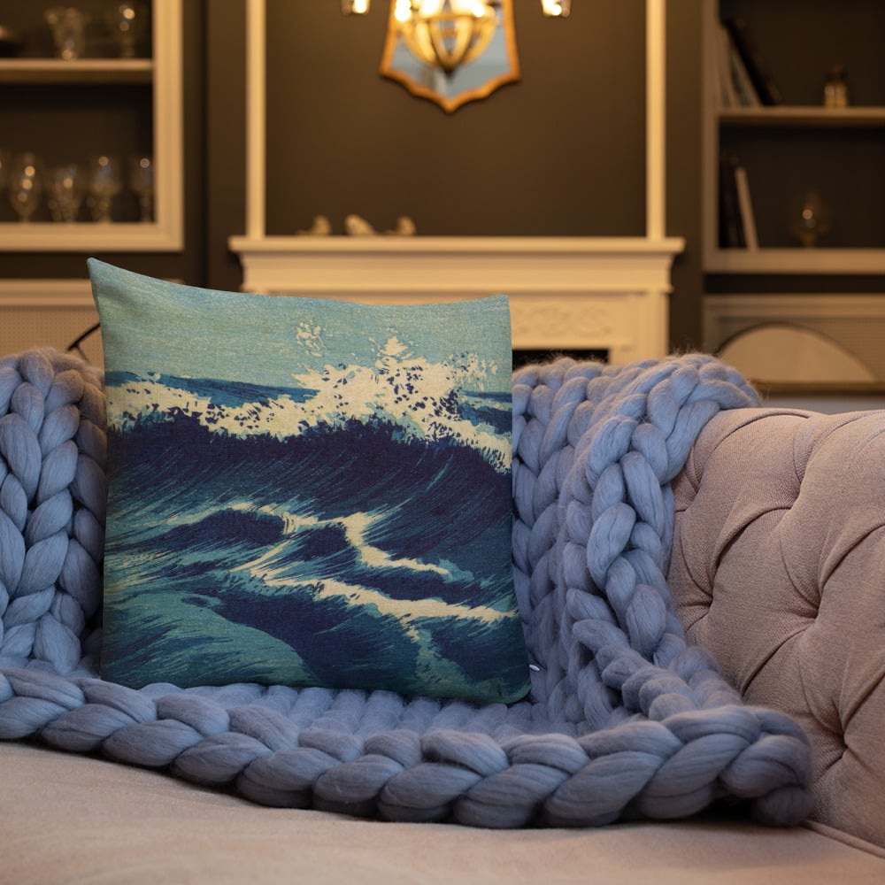 Wave - C - Hatō zu - Uehara, Konen - Premium Cushion / Pillow
