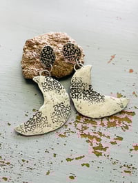 Image 3 of large sterling silver Crescent Moon Earrings