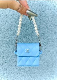 BLUE CHANEL PURSE AIRPOD CASE 