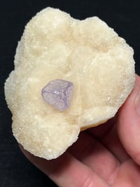 Image 1 of QR Code Fluorite On Druzy Quartz Matrix Specimen #2587