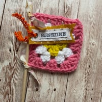Image 4 of “Lovely” Crocheted Granny Square Flag