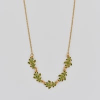 Image 1 of Fable Enamel Oak Leaf Choker Necklace