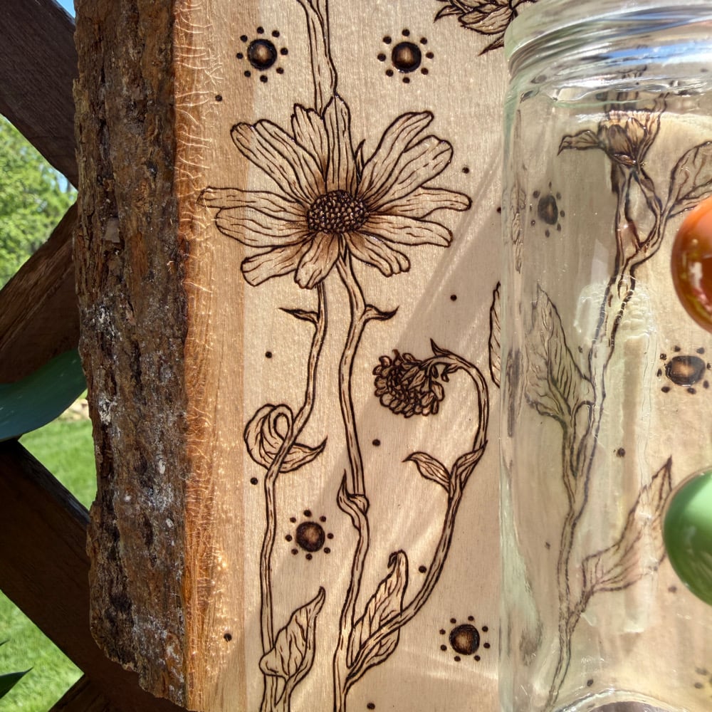 Image of sun seeker propagation station wood art