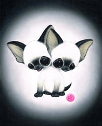 Bubblegum Siamese Cat Art Print