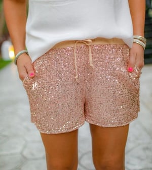 Image of Rose Gold Sequin Shorts