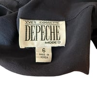 Image 6 of Vintage 1980s Black Sheer Silk Cropped 3/4 Sleeve Top - Size 6 