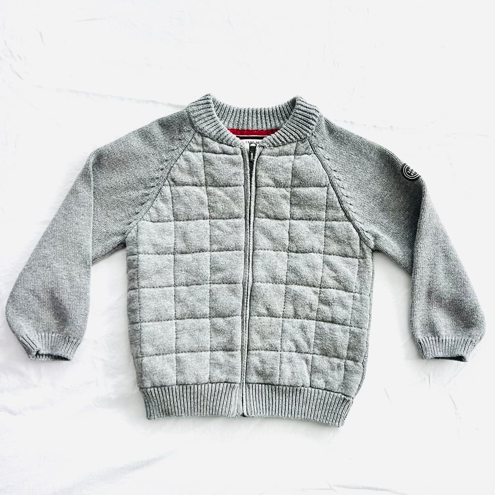 Image of ZARA BABY GREY ZIP UP SWEATER size 12-18M