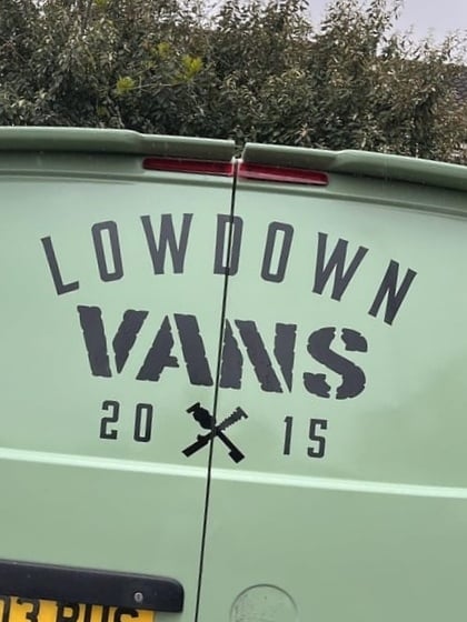 Image of 33x58cm original lowdown vans rear window sticker