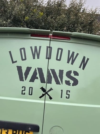 Image of 33x58cm original lowdown vans rear window sticker 