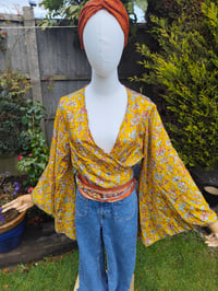 Image 2 of Stevie sari top-upto size 8-14 mustard