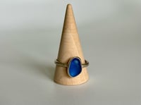 Image 1 of Cobalt Blue Sea Glass Ring - size W